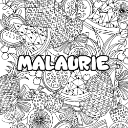 Coloración del nombre MALAURIE - decorado mandala de frutas