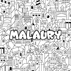 Coloración del nombre MALAURY - decorado ciudad