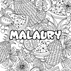 Coloración del nombre MALAURY - decorado mandala de frutas