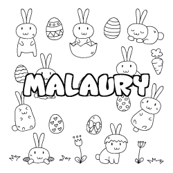 Coloración del nombre MALAURY - decorado Pascua