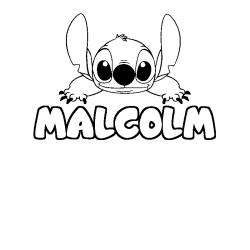 Coloración del nombre MALCOLM - decorado Stitch