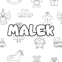 Coloración del nombre MALEK - decorado juguetes