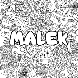 Coloración del nombre MALEK - decorado mandala de frutas