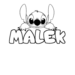 Coloración del nombre MALEK - decorado Stitch