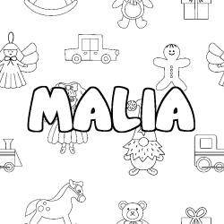 Coloración del nombre MALIA - decorado juguetes