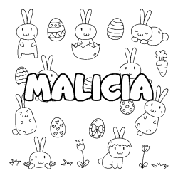 Coloración del nombre MALICIA - decorado Pascua