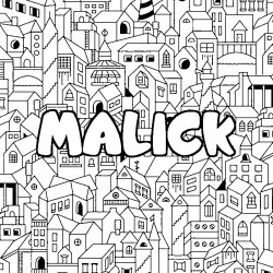 Coloración del nombre MALICK - decorado ciudad