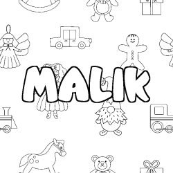 Coloración del nombre MALIK - decorado juguetes