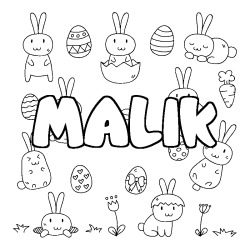 Coloración del nombre MALIK - decorado Pascua