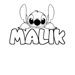 Coloración del nombre MALIK - decorado Stitch