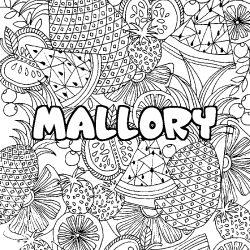 Coloración del nombre MALLORY - decorado mandala de frutas