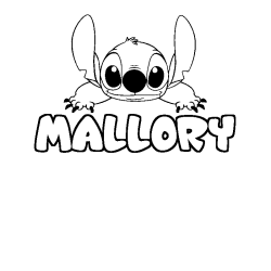 Coloración del nombre MALLORY - decorado Stitch