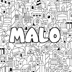 Coloración del nombre MALO - decorado ciudad