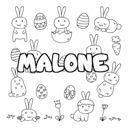 Coloración del nombre MALONE - decorado Pascua