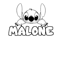 Coloración del nombre MALONE - decorado Stitch