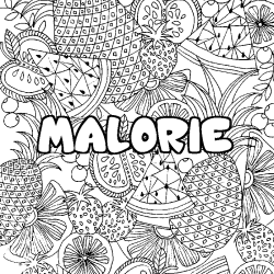 Coloración del nombre MALORIE - decorado mandala de frutas