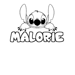 Coloración del nombre MALORIE - decorado Stitch