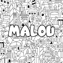 Coloración del nombre MALOU - decorado ciudad