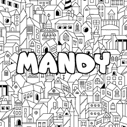 Coloración del nombre MANDY - decorado ciudad