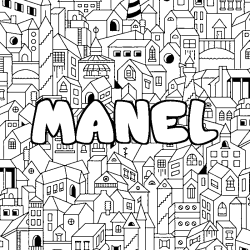 Coloración del nombre MANEL - decorado ciudad