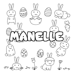 Coloración del nombre MANELLE - decorado Pascua