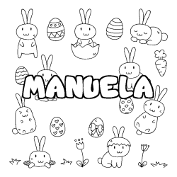 Coloración del nombre MANUELA - decorado Pascua