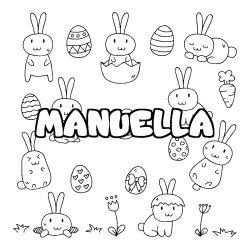 Coloración del nombre MANUELLA - decorado Pascua