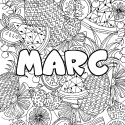 Coloración del nombre MARC - decorado mandala de frutas