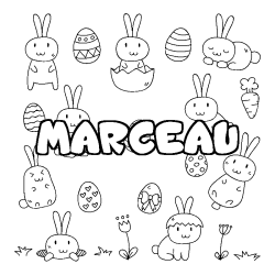 Coloración del nombre MARCEAU - decorado Pascua