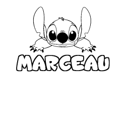 Coloración del nombre MARCEAU - decorado Stitch