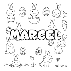 Coloración del nombre MARCEL - decorado Pascua