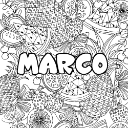 Coloración del nombre MARCO - decorado mandala de frutas