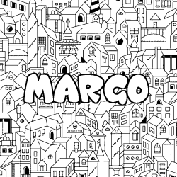 Coloración del nombre MARGO - decorado ciudad