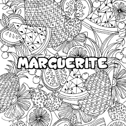 Coloración del nombre MARGUERITE - decorado mandala de frutas