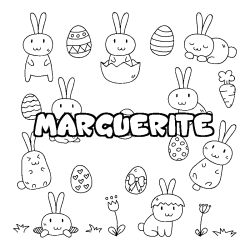 Coloración del nombre MARGUERITE - decorado Pascua