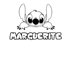 Coloración del nombre MARGUERITE - decorado Stitch