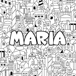 Coloración del nombre MARIA - decorado ciudad