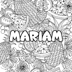 Coloración del nombre MARIAM - decorado mandala de frutas