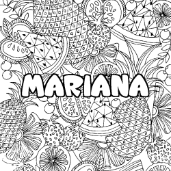 Coloración del nombre MARIANA - decorado mandala de frutas