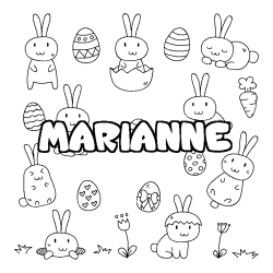 Coloración del nombre MARIANNE - decorado Pascua