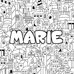 Coloración del nombre MARIE - decorado ciudad