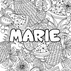 Coloración del nombre MARIE - decorado mandala de frutas