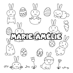 Coloración del nombre MARIE-AMÉLIE - decorado Pascua