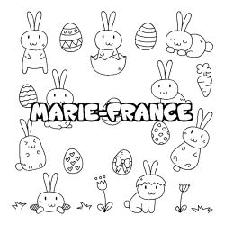 Coloración del nombre MARIE-FRANCE - decorado Pascua