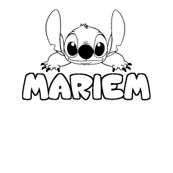 Coloración del nombre MARIEM - decorado Stitch