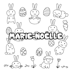 Coloración del nombre MARIE-NOËLLE - decorado Pascua