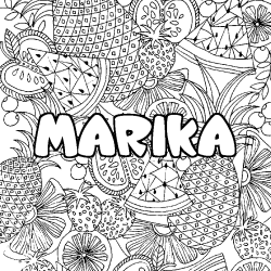 Coloración del nombre MARIKA - decorado mandala de frutas