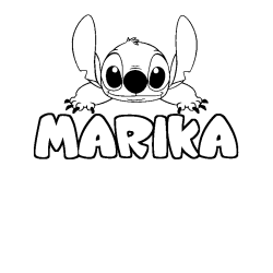 Coloración del nombre MARIKA - decorado Stitch