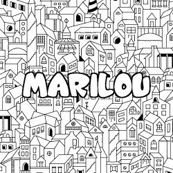 Coloración del nombre MARILOU - decorado ciudad