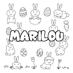 Coloración del nombre MARILOU - decorado Pascua